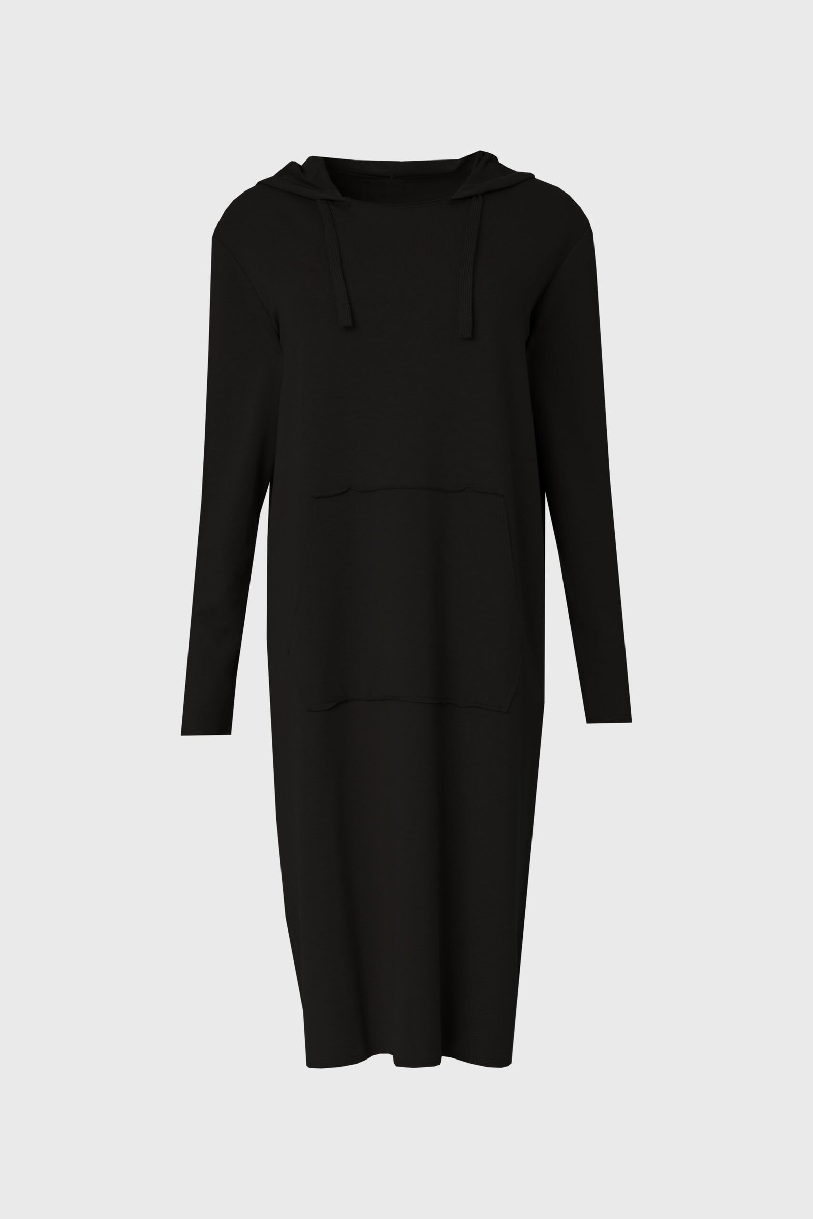 Black Drawstring Hoodie Dress - Image 5