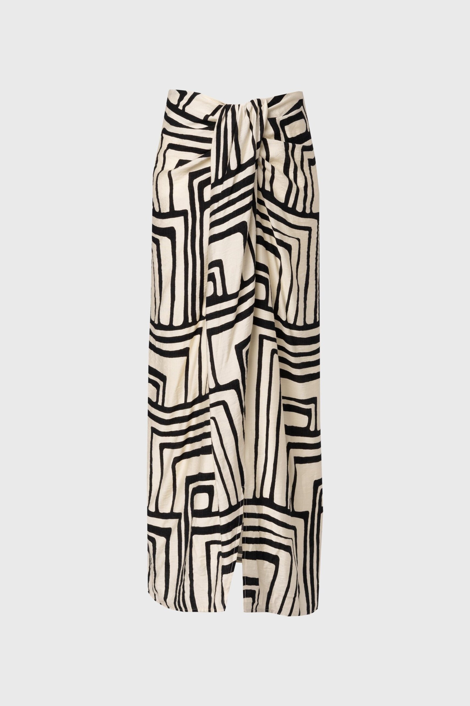 Black Geometric Draped Skirt - Image 5