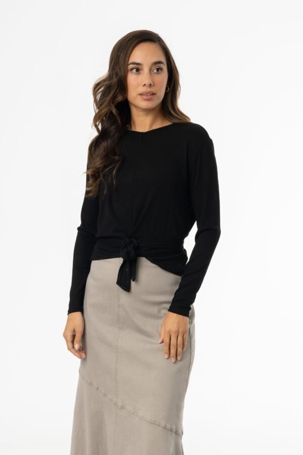 Black Ribbed Tie T-Shirt